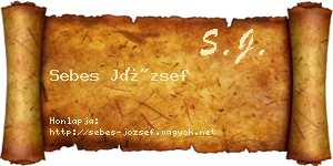 Sebes József névjegykártya