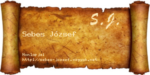 Sebes József névjegykártya
